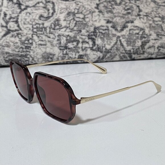 NEW Max & Co Tortoise Square Sunglasses Rose Tint - Picture 3 of 6